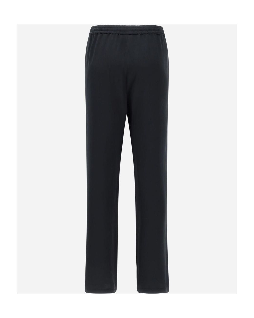 Herno Black Wide Leg Satin Trousers