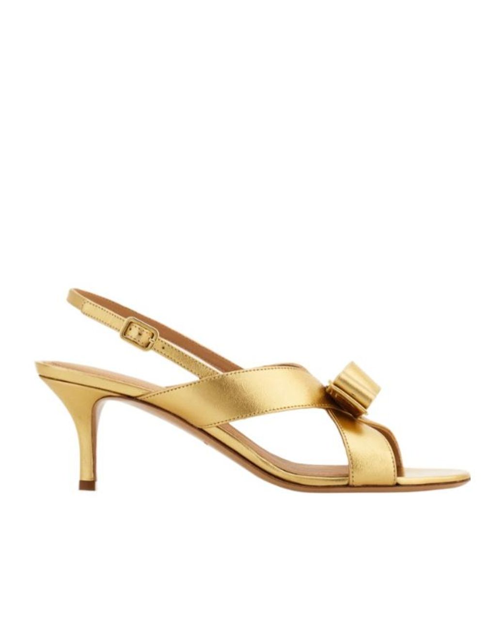 Ferragamo Metallic Vara Bow Sandal