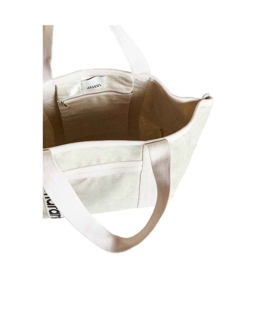 Isabel Marant White Darwen Logo Detailed Tote Bag