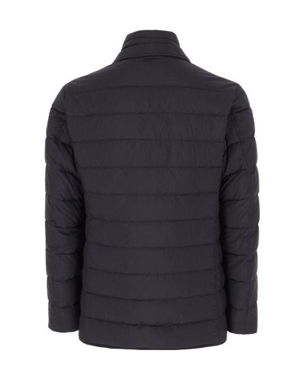 Herno Blue La Giacca High Neck Quilted Coat for men