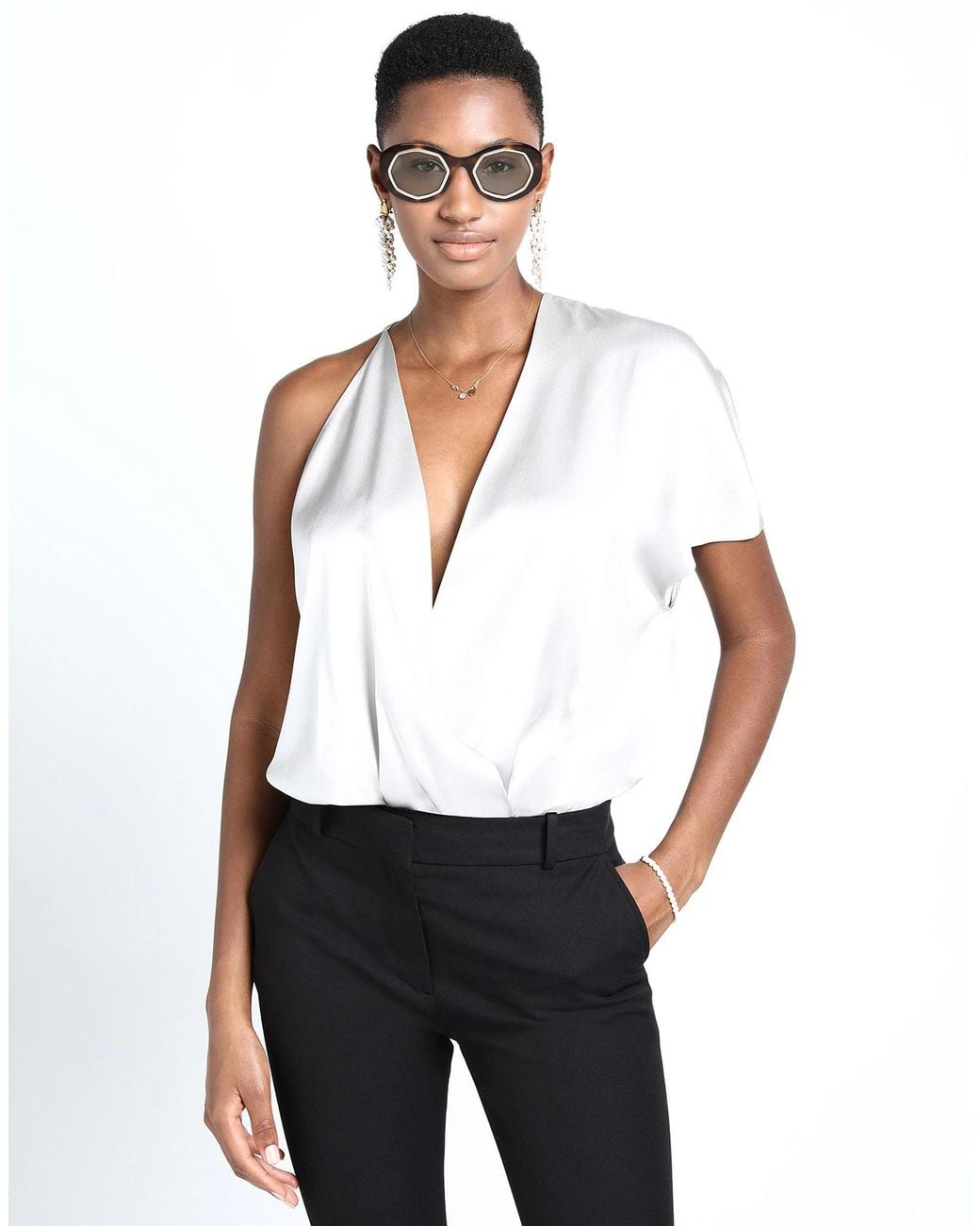 Marni White Geometric Pattern Sunglasses