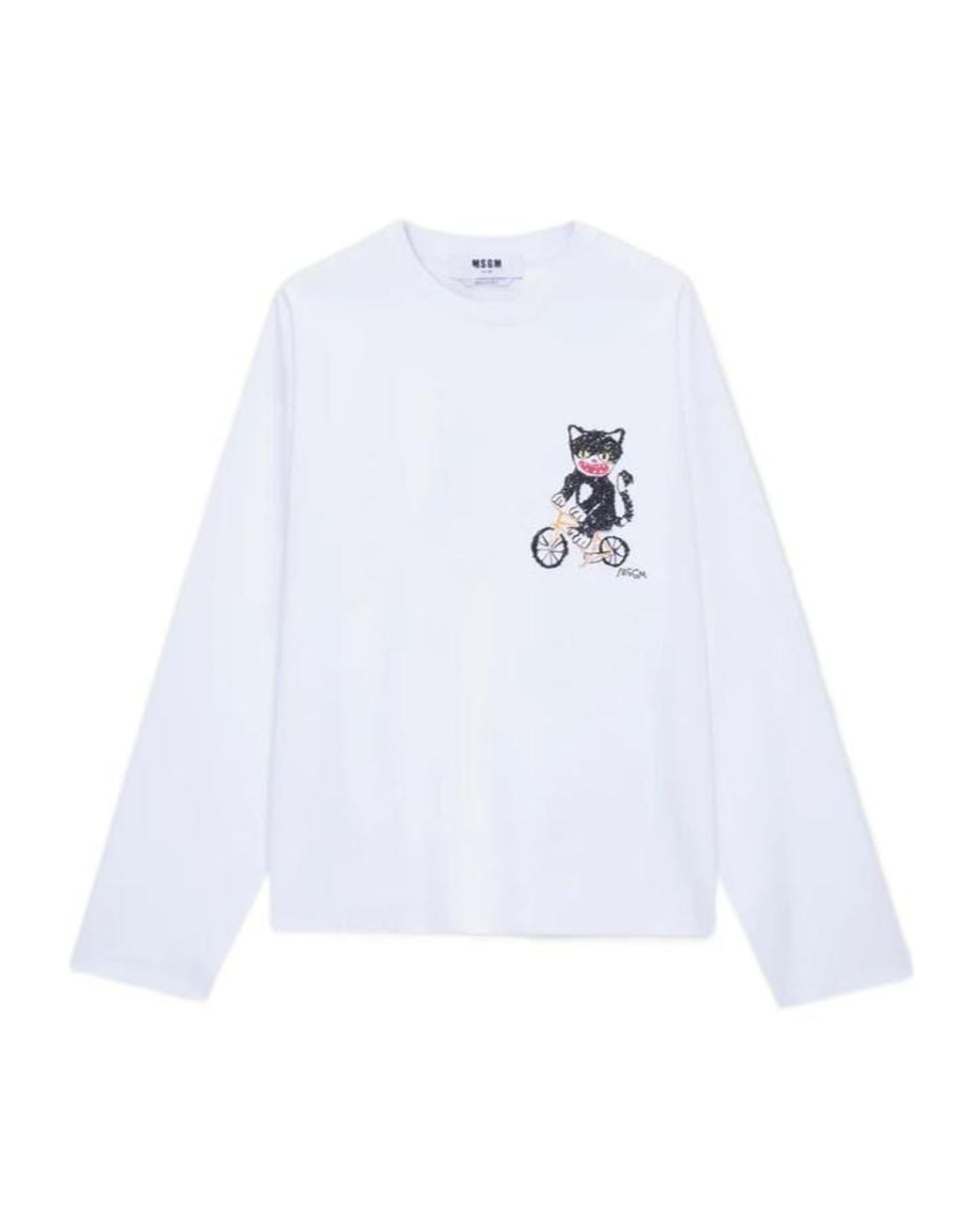 MSGM White Graphic-Print T-Shirt for men
