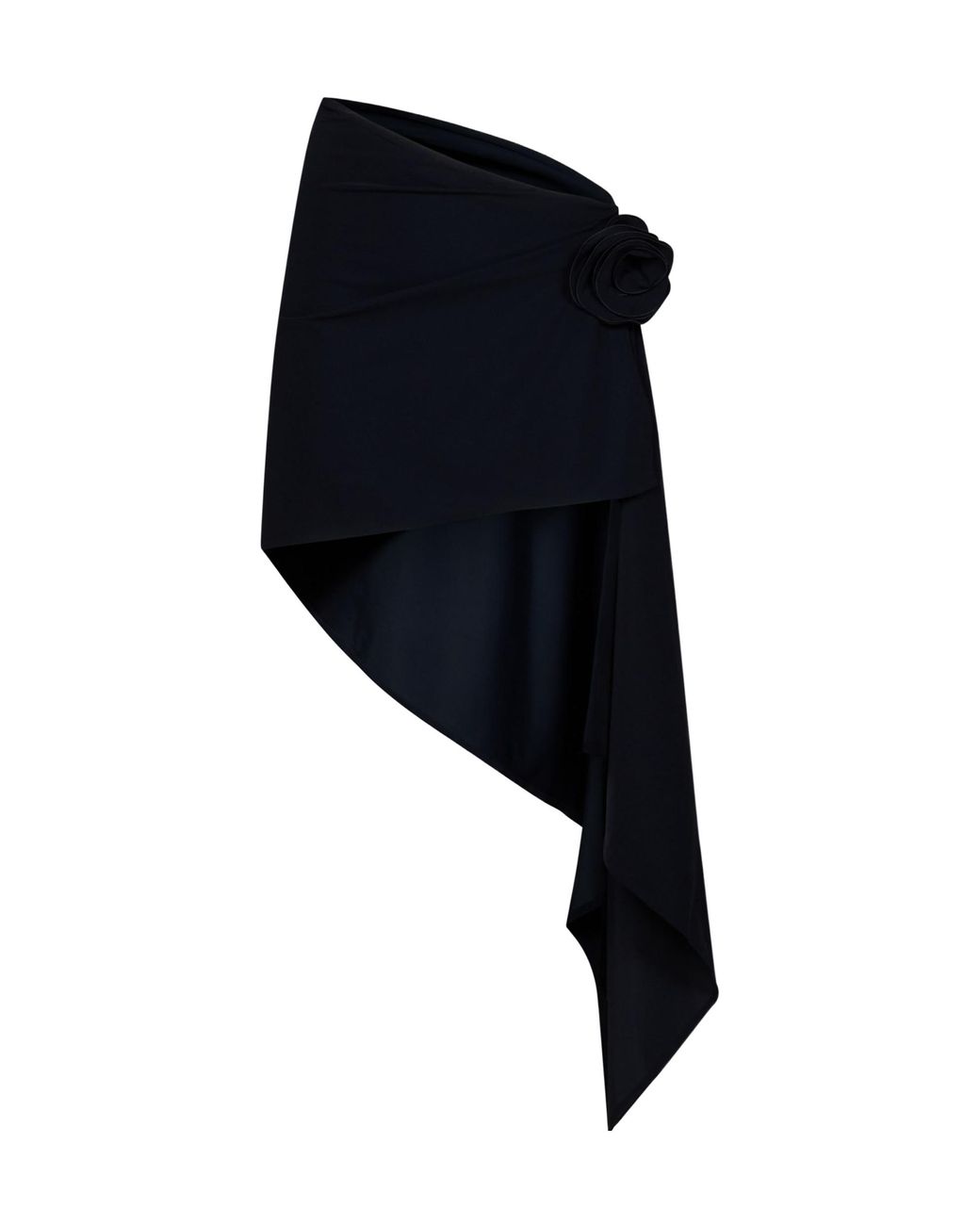 Magda Butrym Black Asymmetrical Draped Swim Skirt