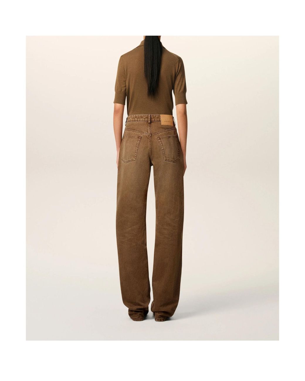 AMI Brown Pocket Denim Jeans