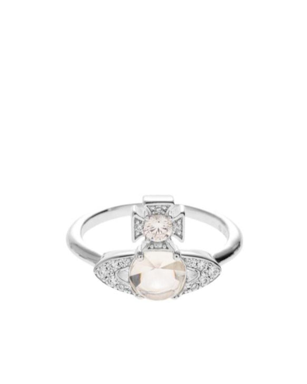 Vivienne Westwood White Ondina Orb Crystal Ring