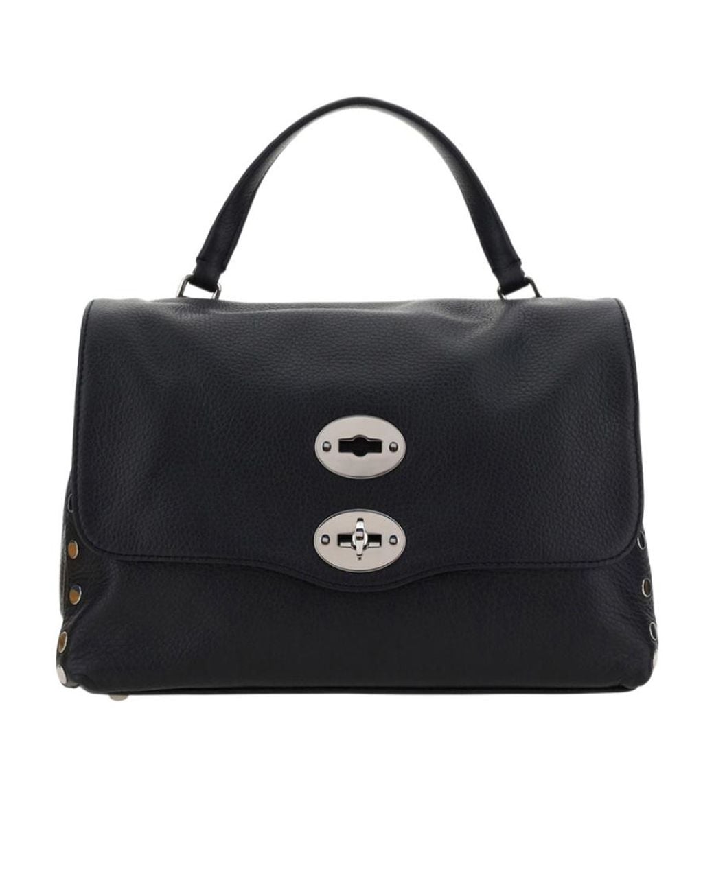 Zanellato Black Postina Daily Studded Shoulder Bag