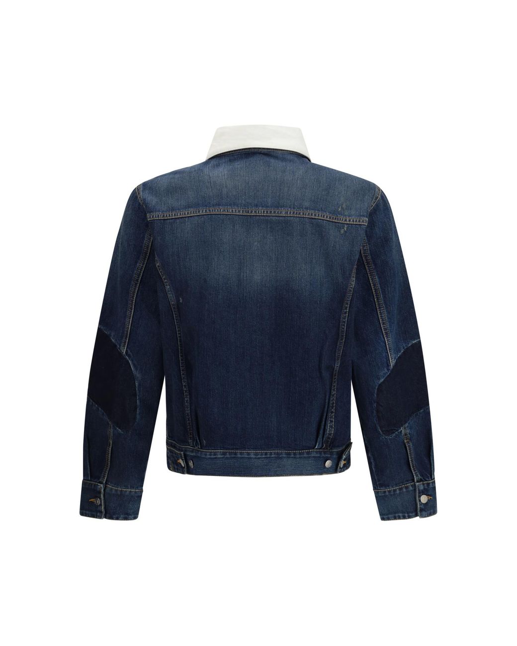 NAMACHEKO Blue Laguna Contrast-Collar Denim Jacket for men