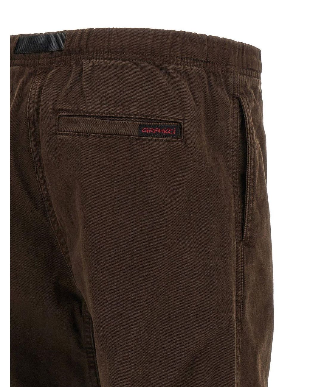 Gramicci Brown Relaxed Fit Belted Pants for men