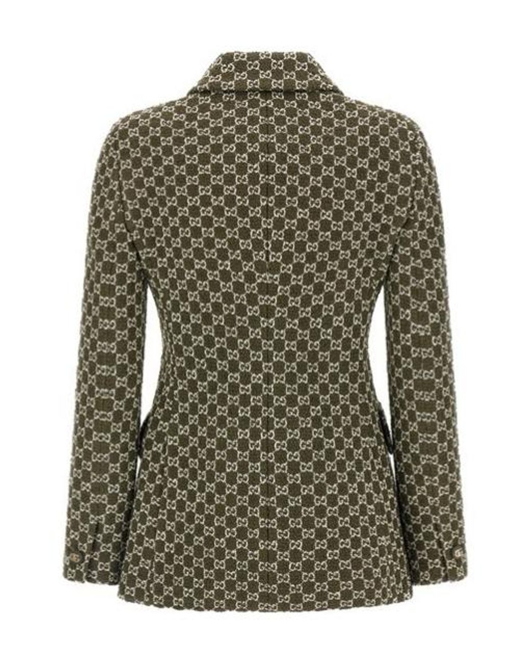 Gucci Green Gg Bouclé Cotton Jacket