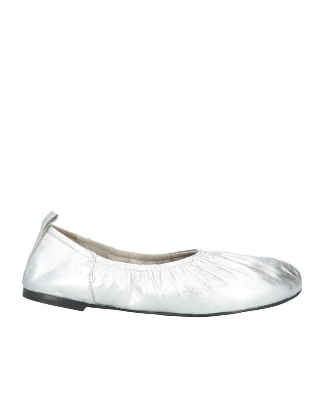 MAX&Co. White Leather Ballet Flats