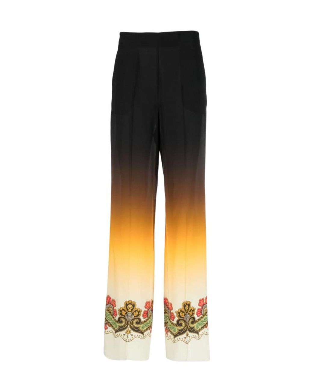 Etro Multicolor Ornamental Print Ombré Trousers