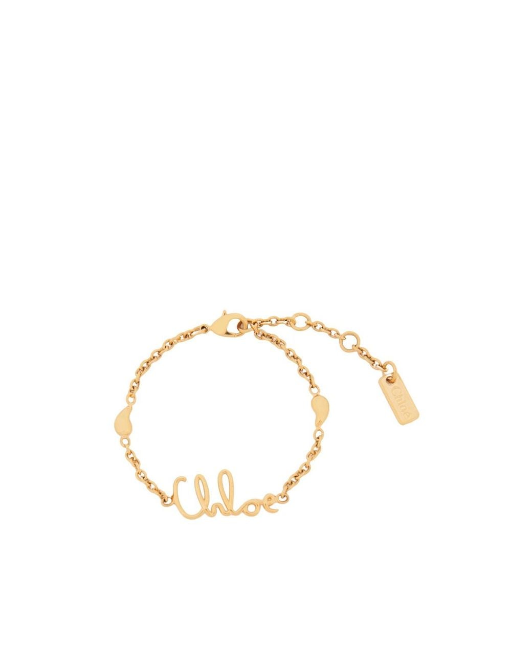 Chloé Metallic Chloé Logo Chain Bracelet
