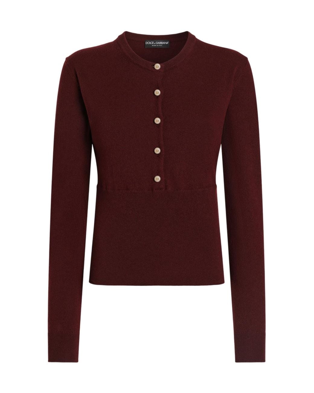 Dolce & Gabbana Red Serafino Knitted Pullover