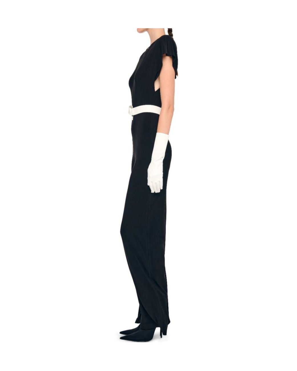 Norma Kamali Blue Cap Sleeve Wide-Leg Jumpsuit