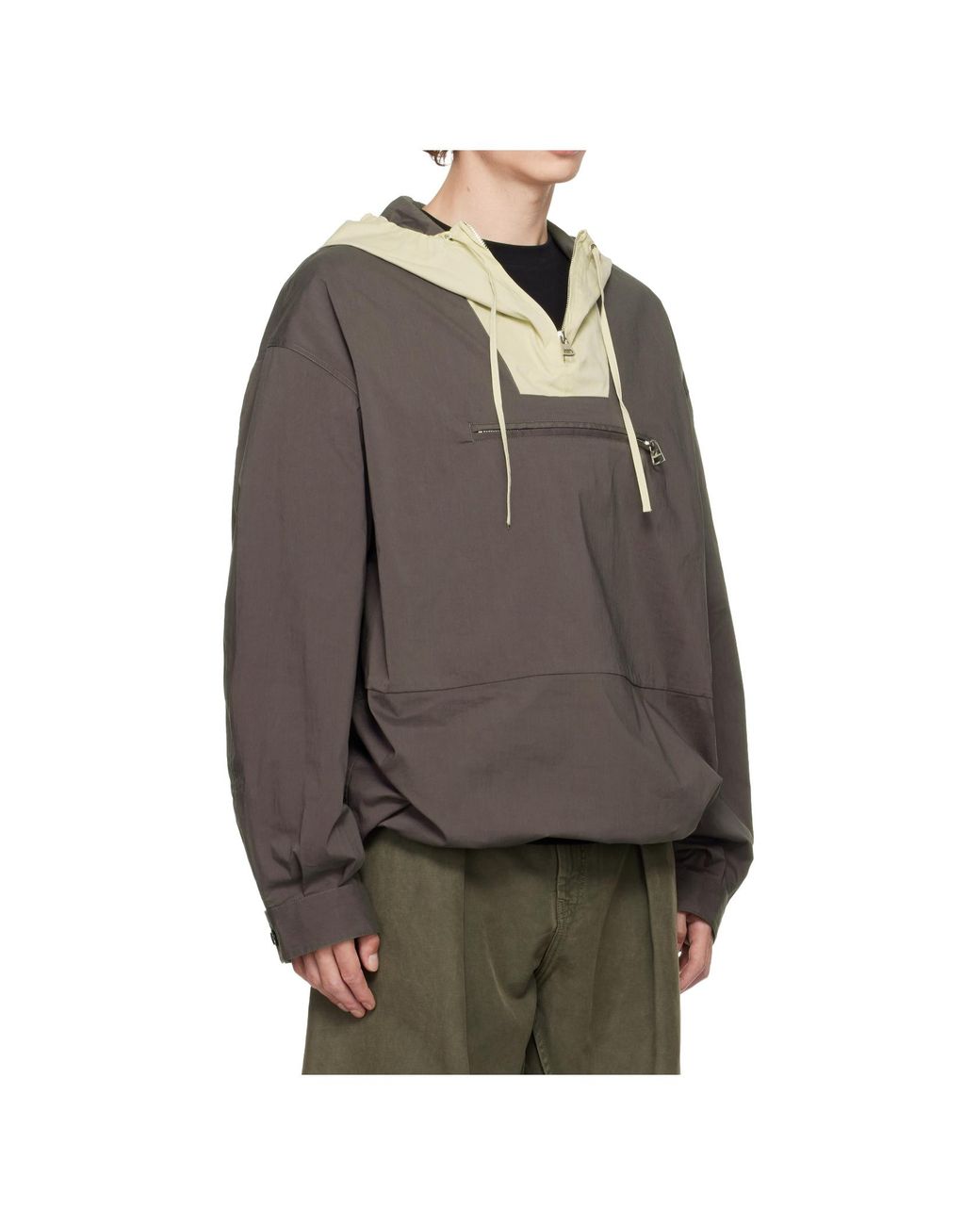 J.W. Anderson Green Contrast Hooded Jacket for men