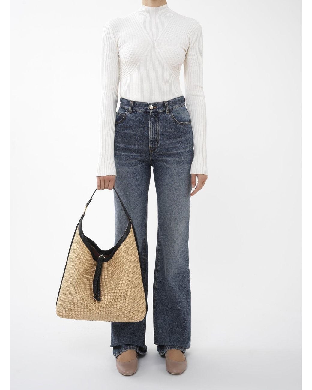 Chloé Natural Chloé Marcie Tassel Detailed Tote Bag