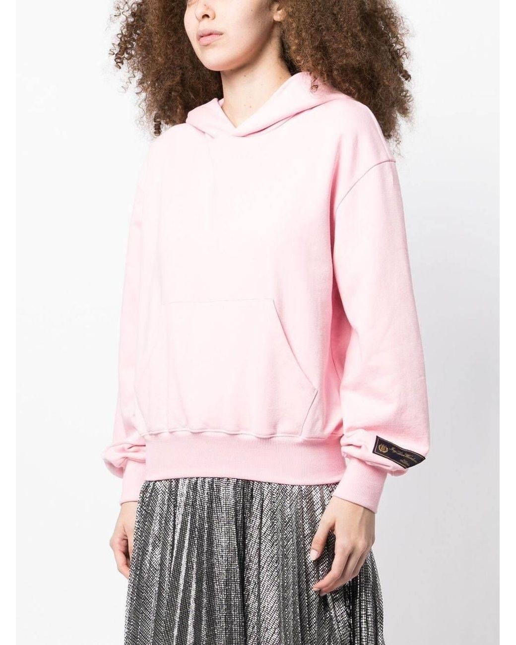 we11done Pink Logo Patch Hoodie
