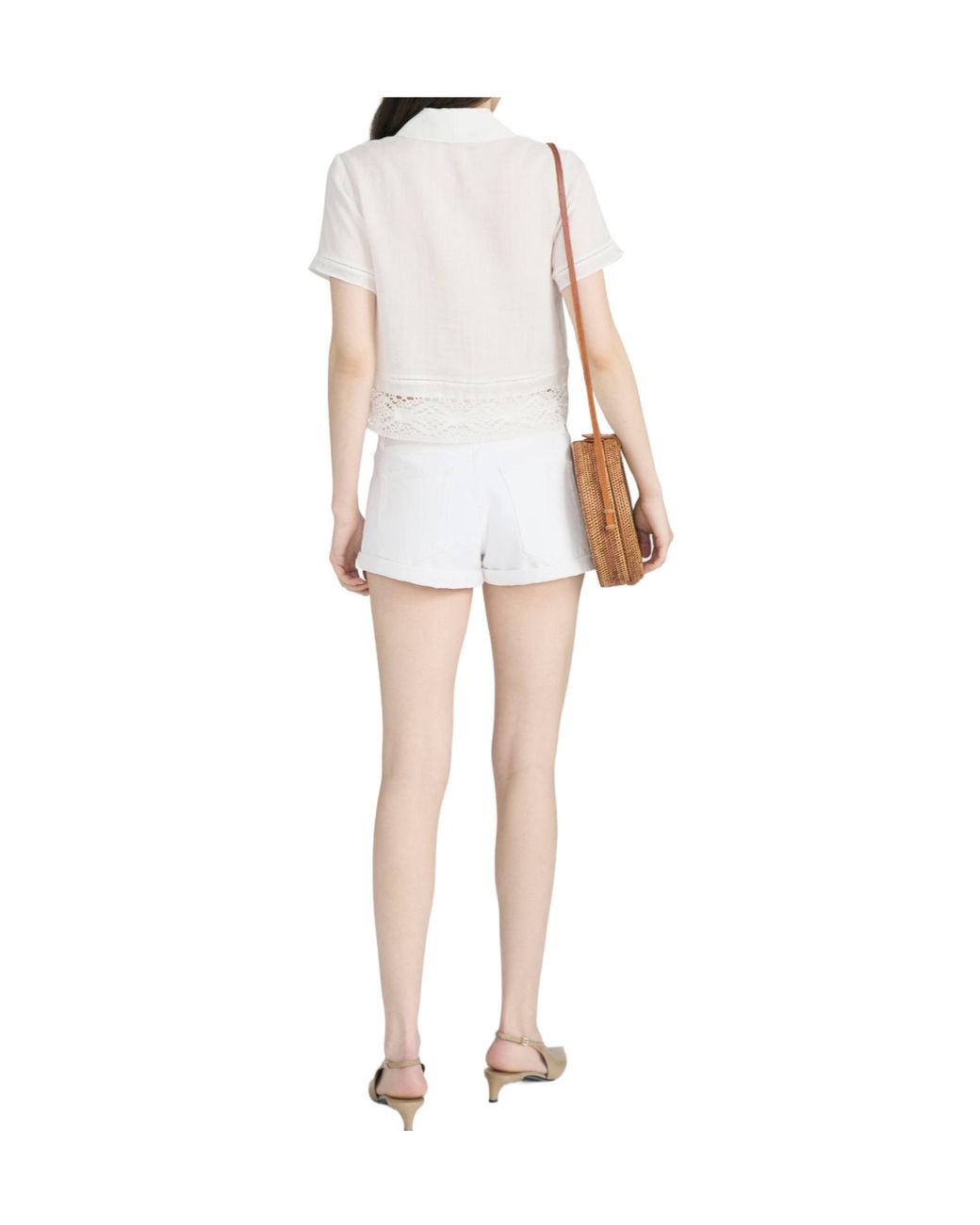 FRAME White The Heirloom Lace-Trim Button-Up Shirt
