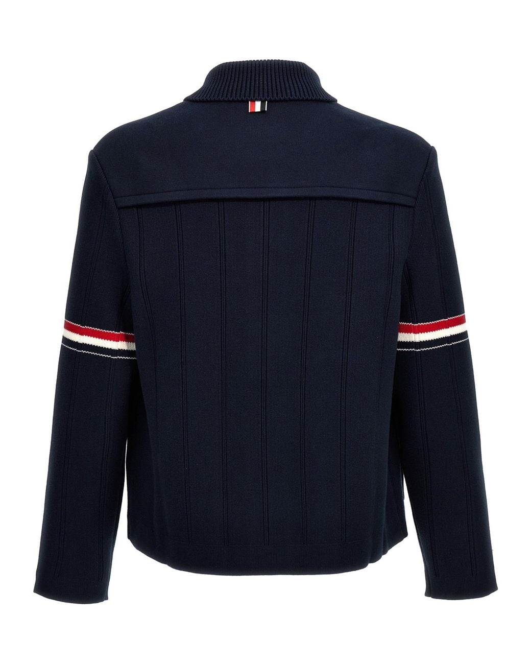 Thom Browne Blue Rwb Striped Shirt Jacket for men