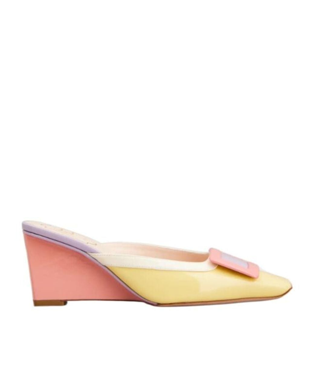 Roger Vivier Pink Belle Vivier Wedge Mules