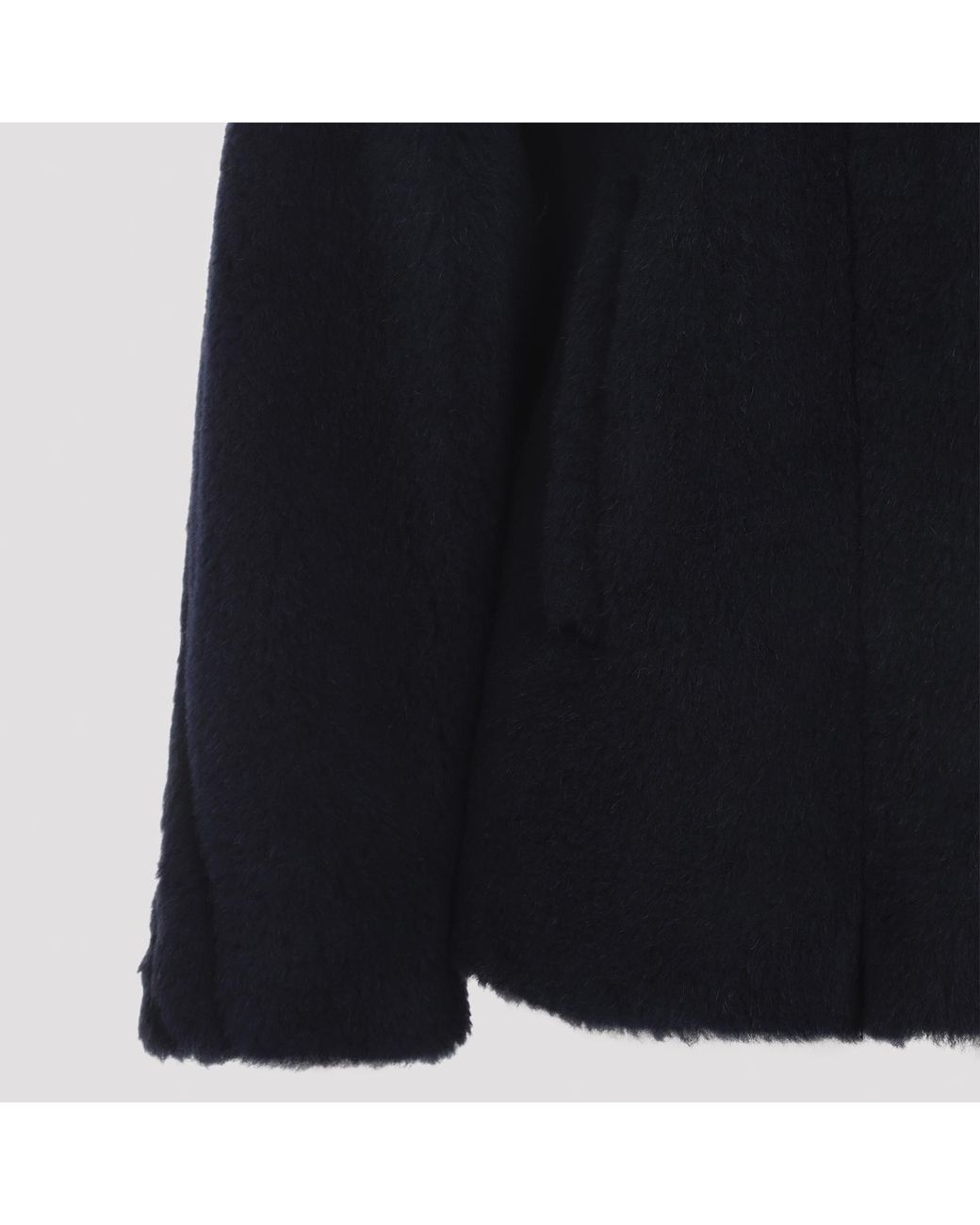 Max Mara Blue Fuggito Button-Up Coat