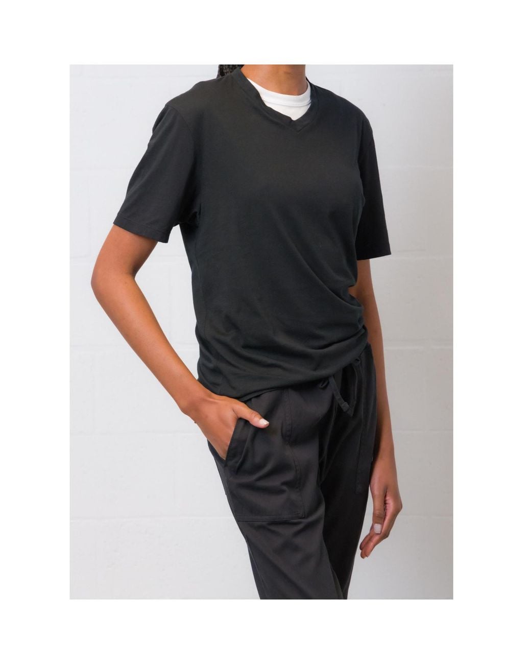 James Perse Black V-Neck T-Shirt