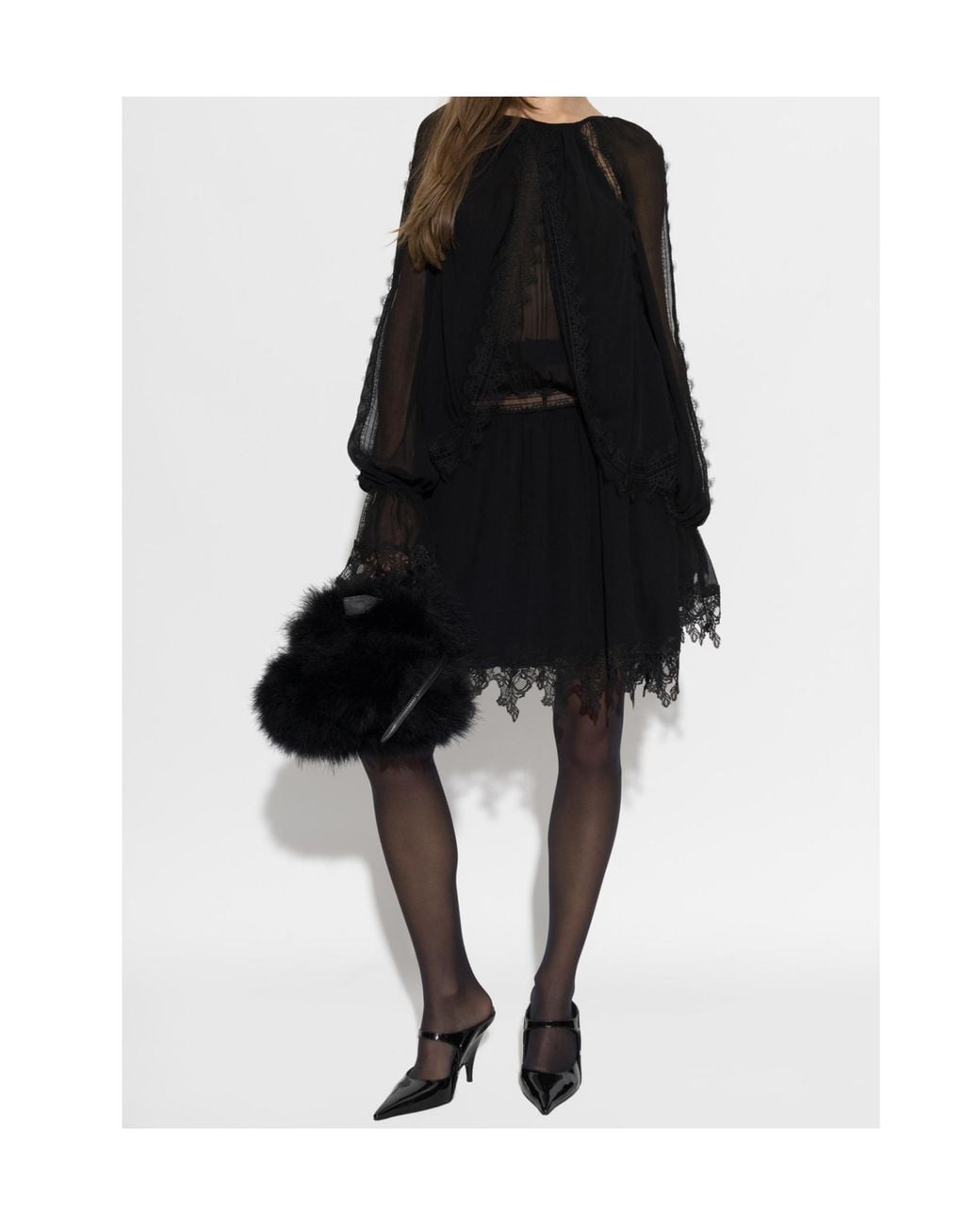 Blumarine Black Lace Patchwork Dress