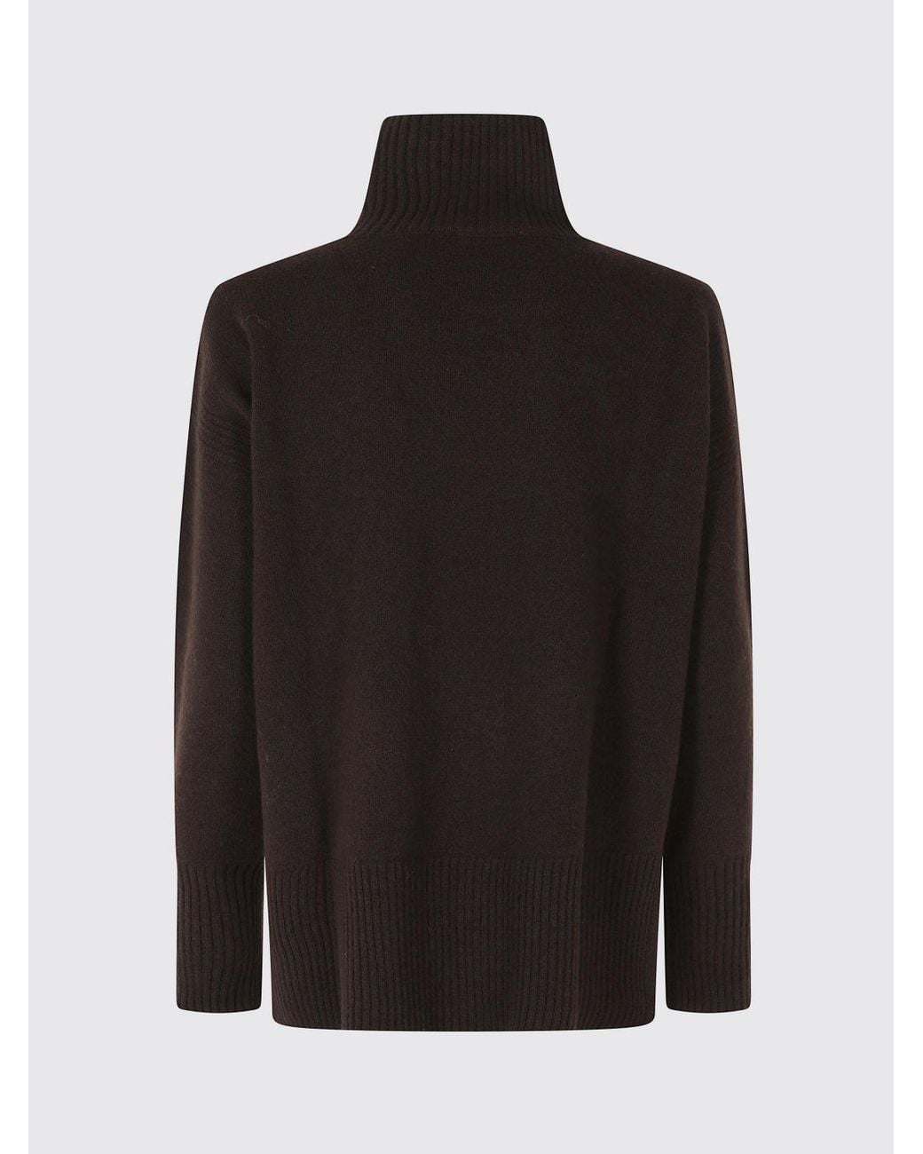 Roberto Collina Black Ribbed Turtleneck Relaxedfit Sweater