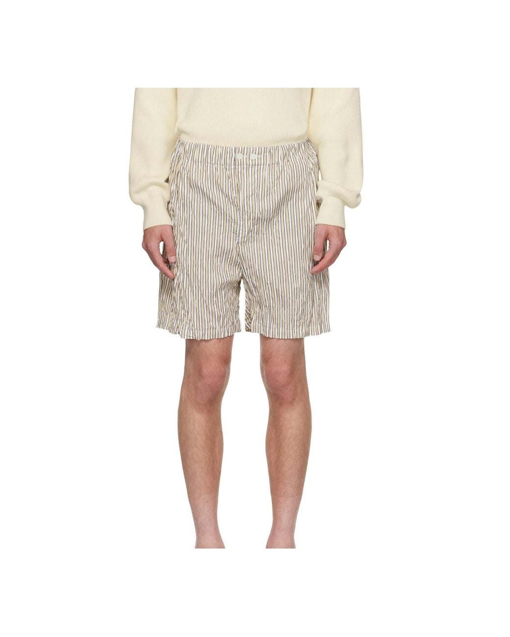 Bottega Veneta Natural Wide-Leg Shorts for men