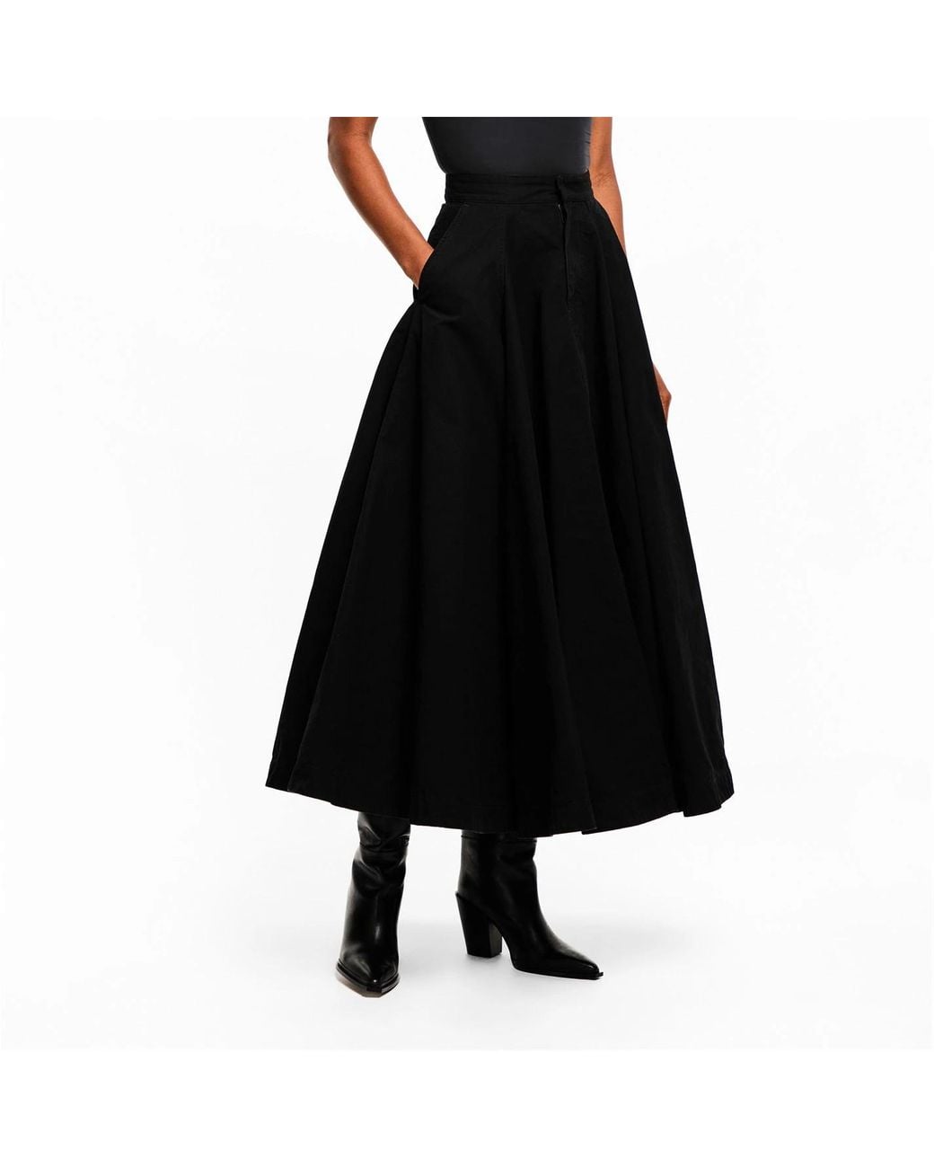 Balenciaga Black Bal Godet Maxi Skirt