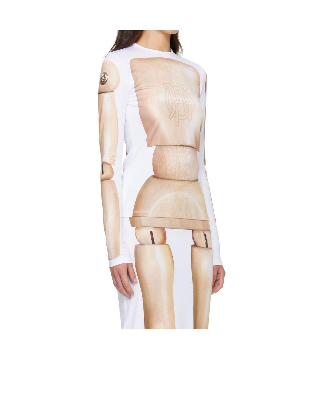 Jean Paul Gaultier White Le Top Wooden-Body T-Shirt