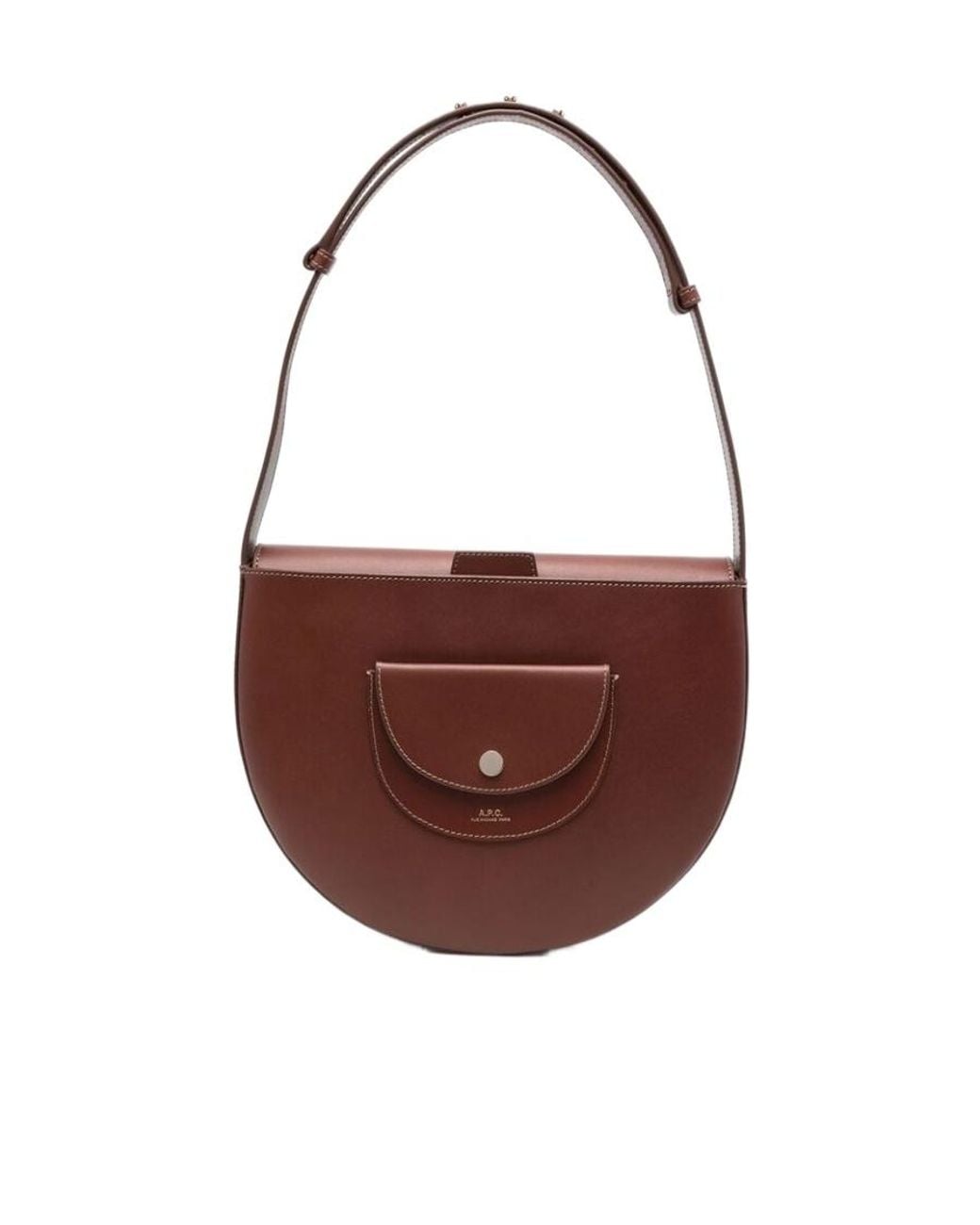 A.P.C. Brown Leather Shoulder Bag