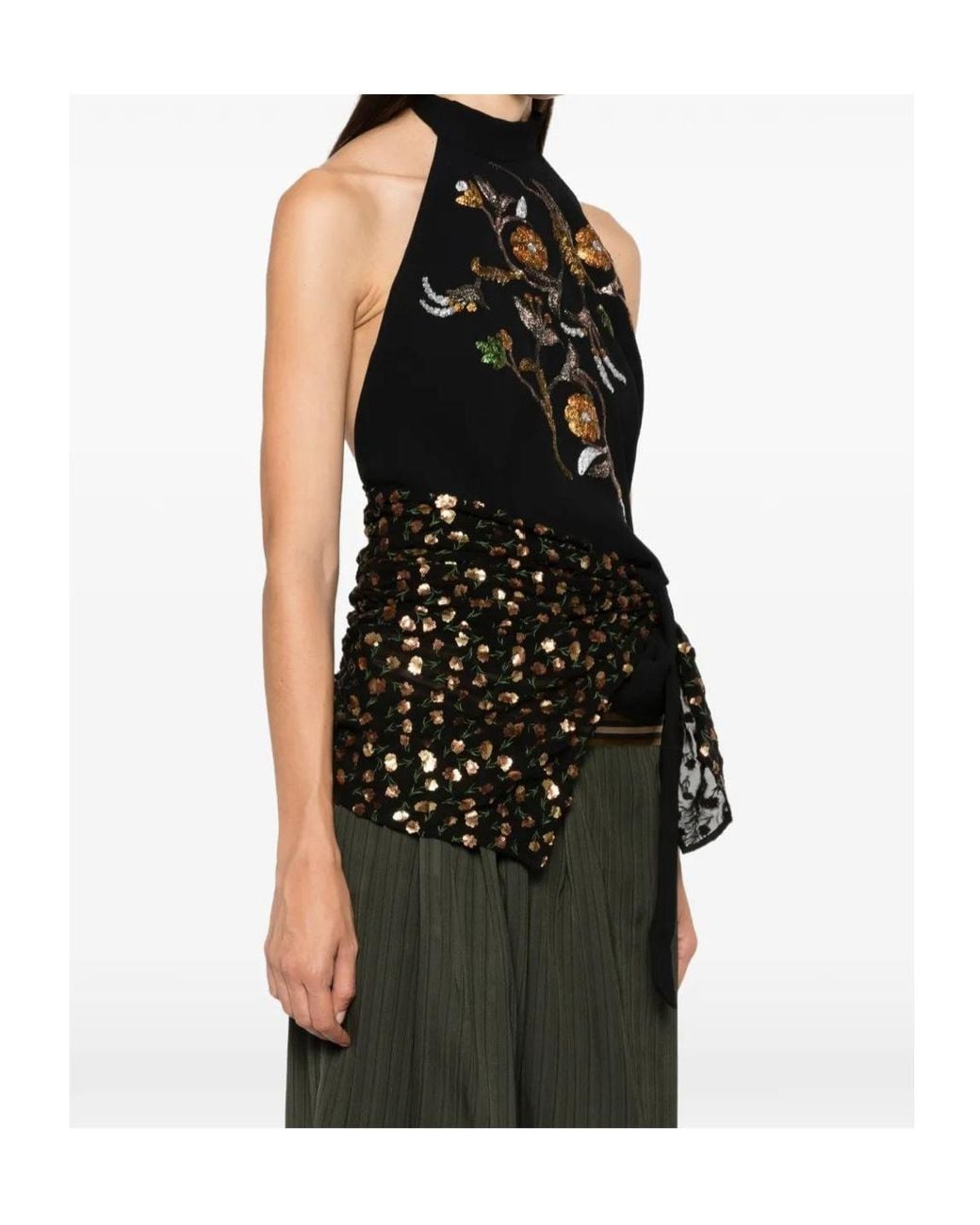 Dries Van Noten Black Emb Top