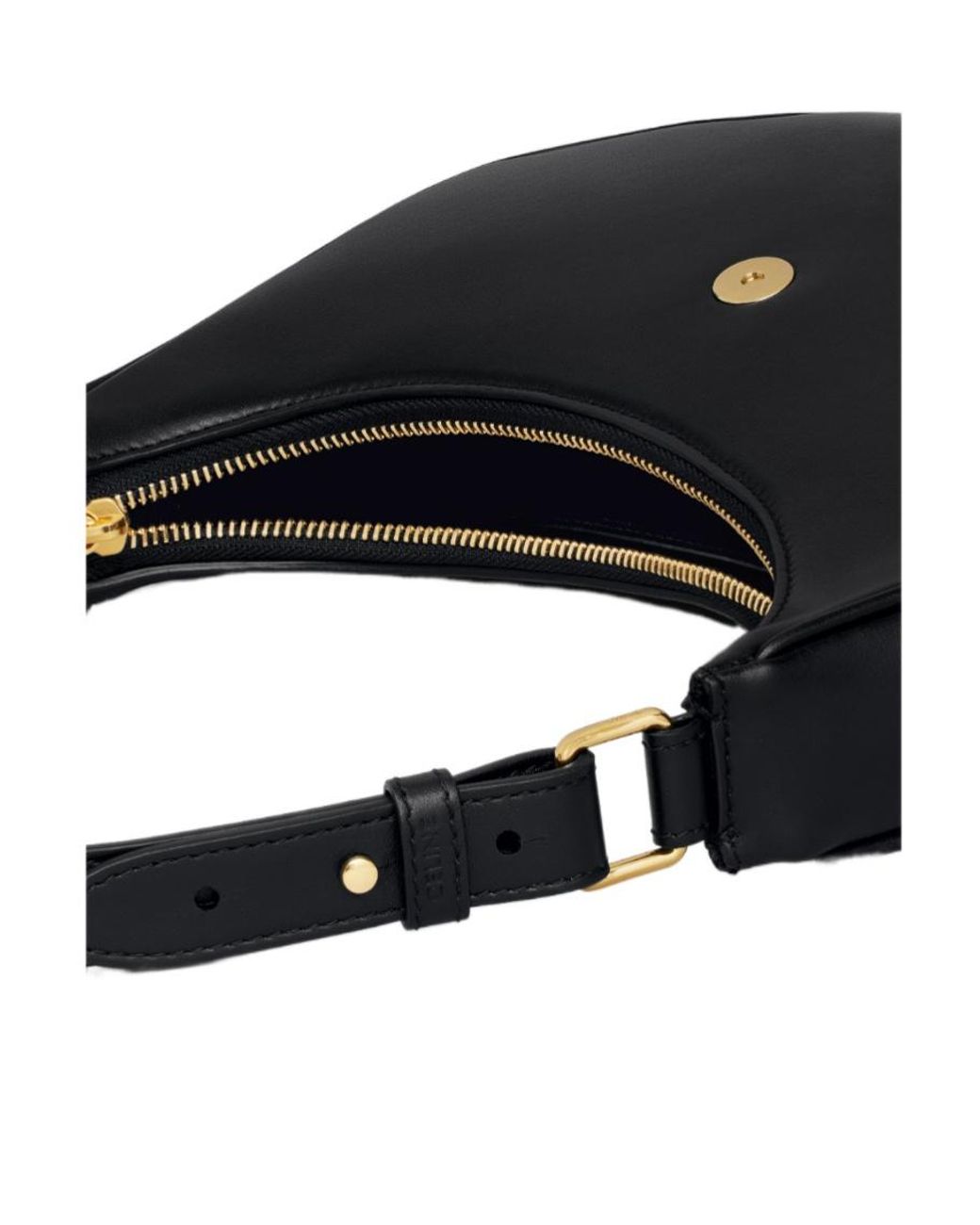 Céline Black Ava Triomphe Medium Leather Shoulder Bag