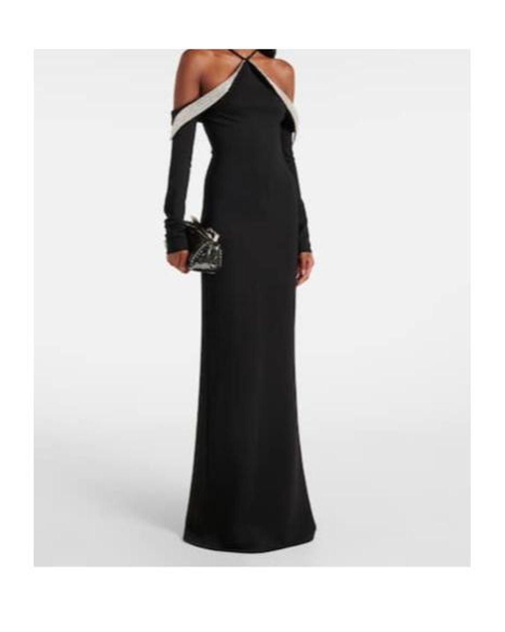 David Koma Black Crystal-Embellished Gown
