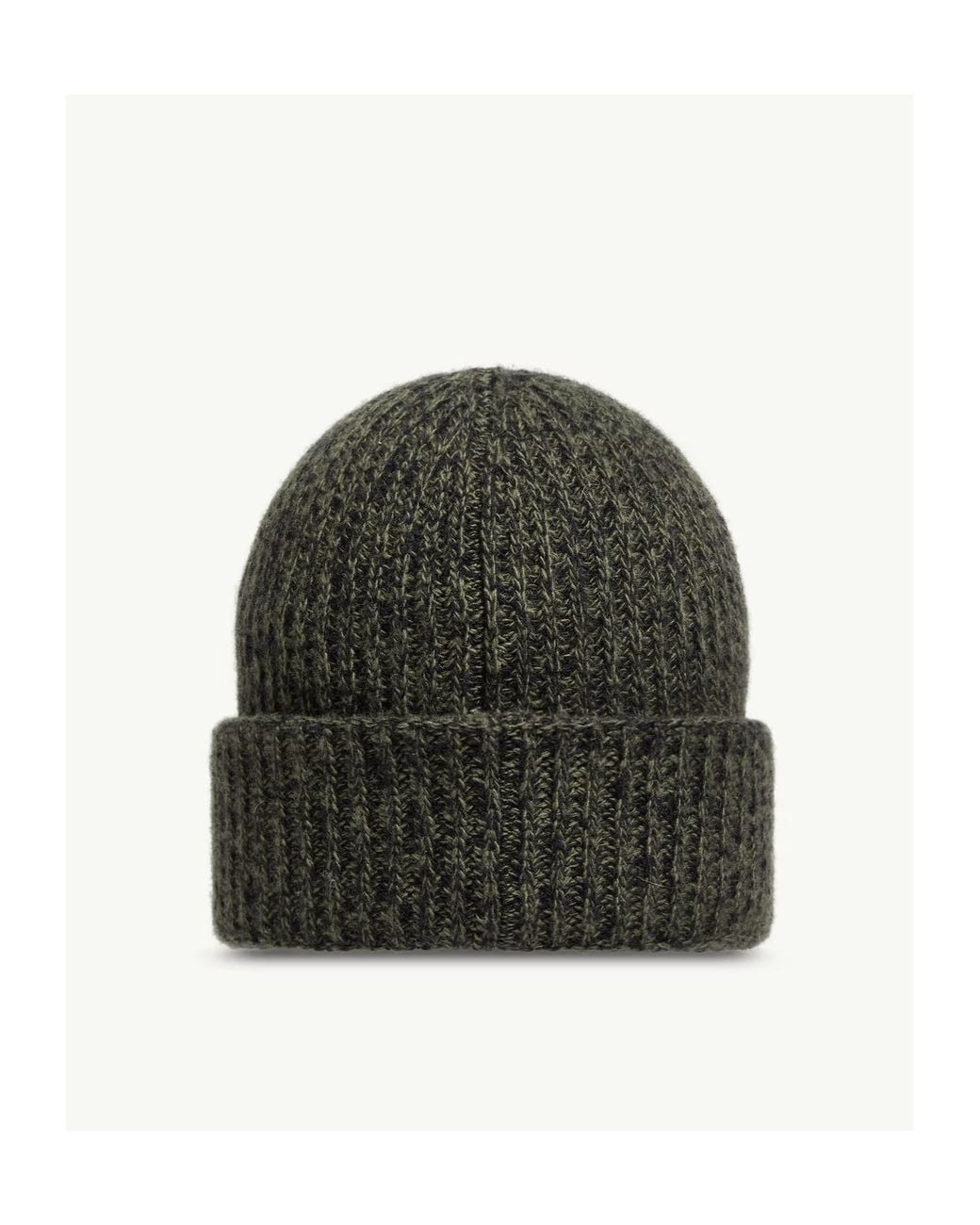 Moncler Green Logo Patch Ribbed Beanie for men