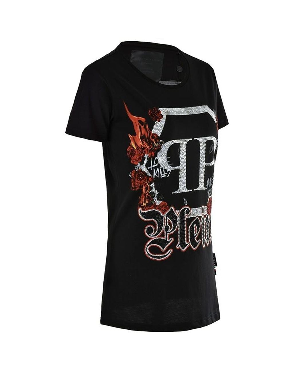 Philipp Plein Black Logo Details T-Shirt