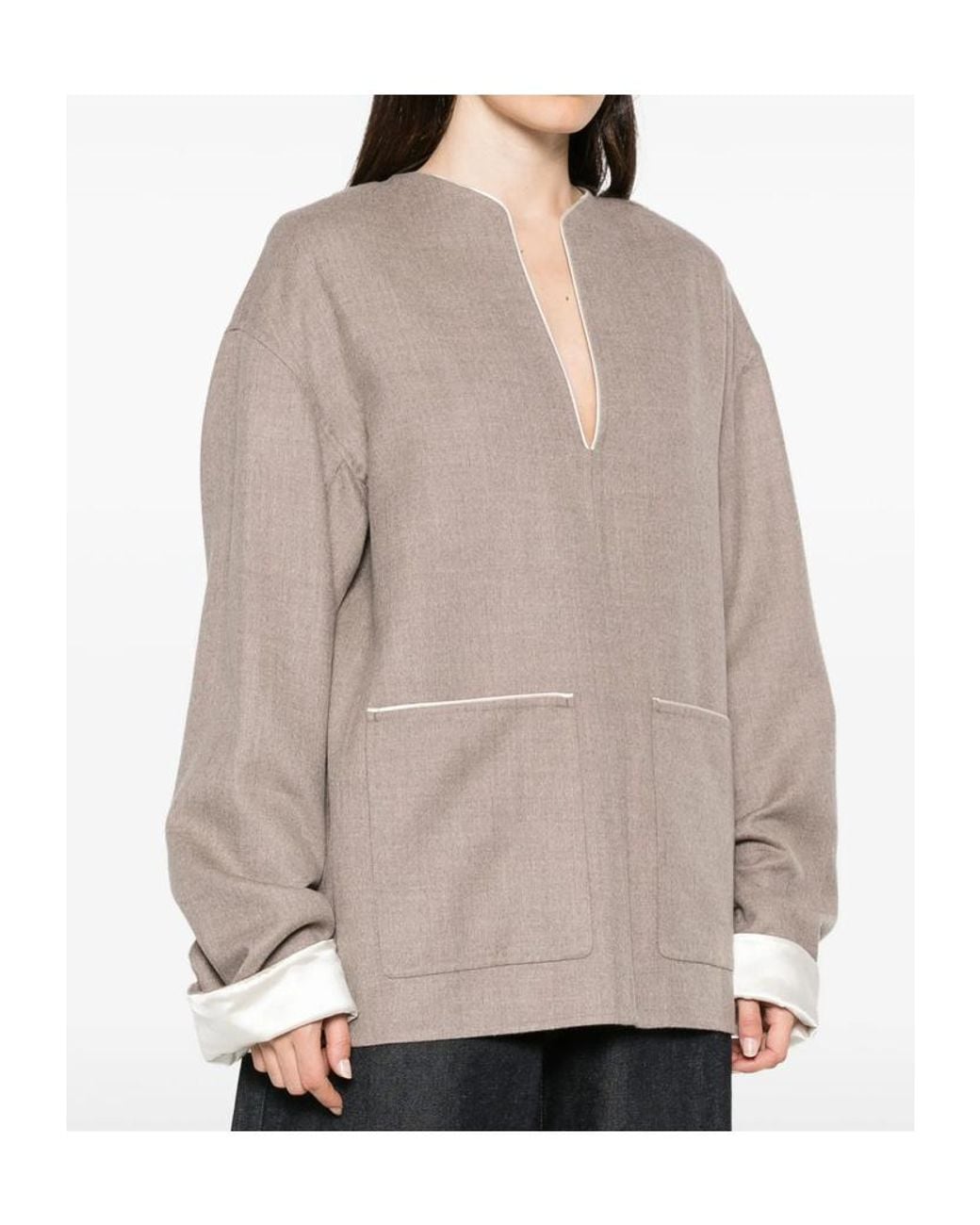 Carven Brown Blended-Fabric Top
