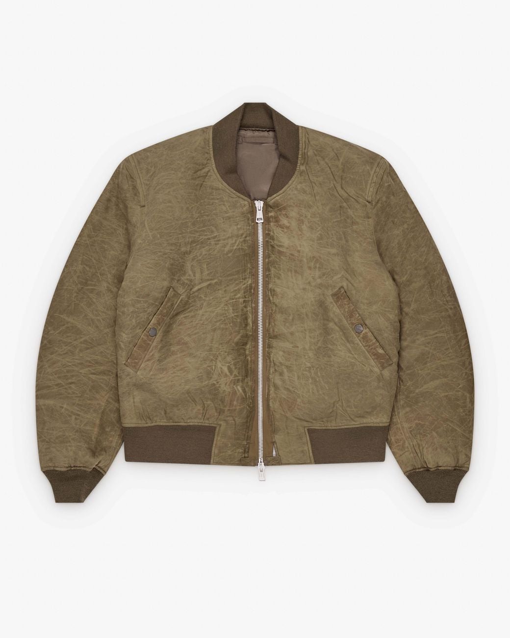 Our Legacy Green Wax-Dipped Cupro Bomber Jacket for men