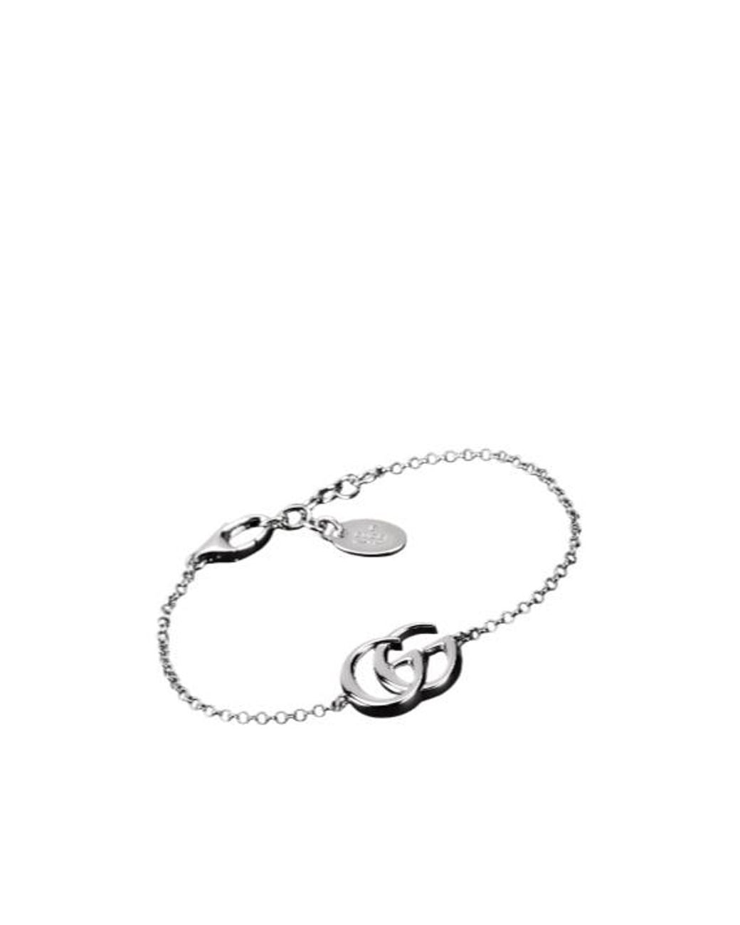 Gucci White Gg Marmont Chain Bracelet