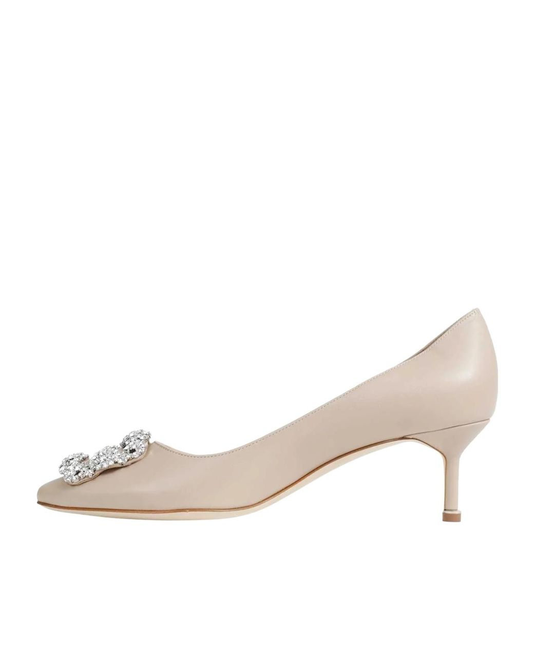 Manolo Blahnik White Buckled High Heels