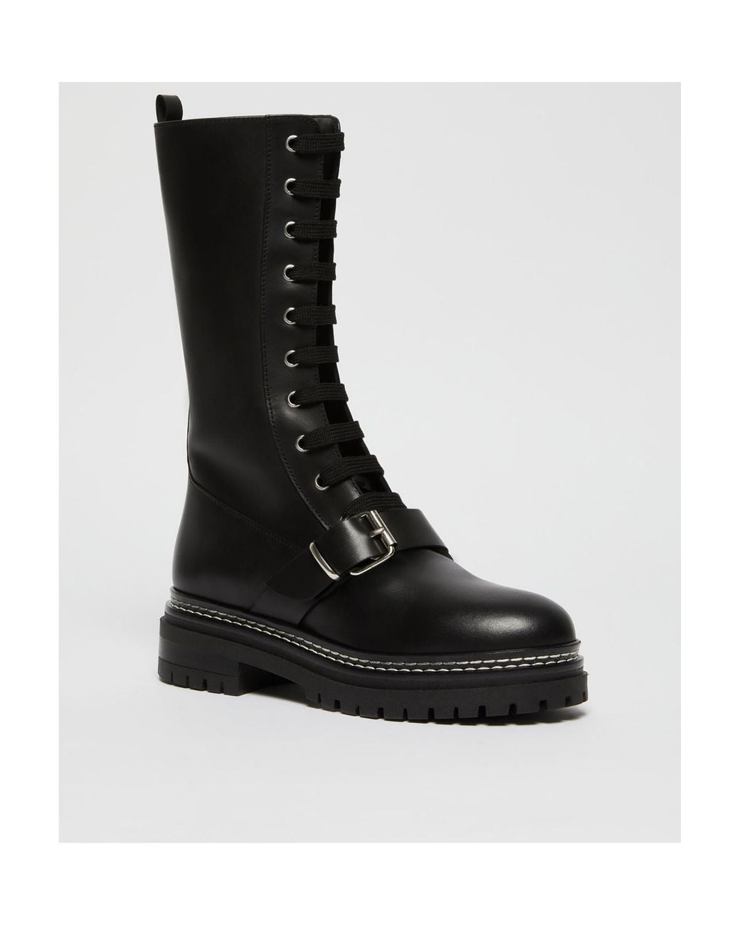 Weekend by Maxmara Black Tana Combat Boots
