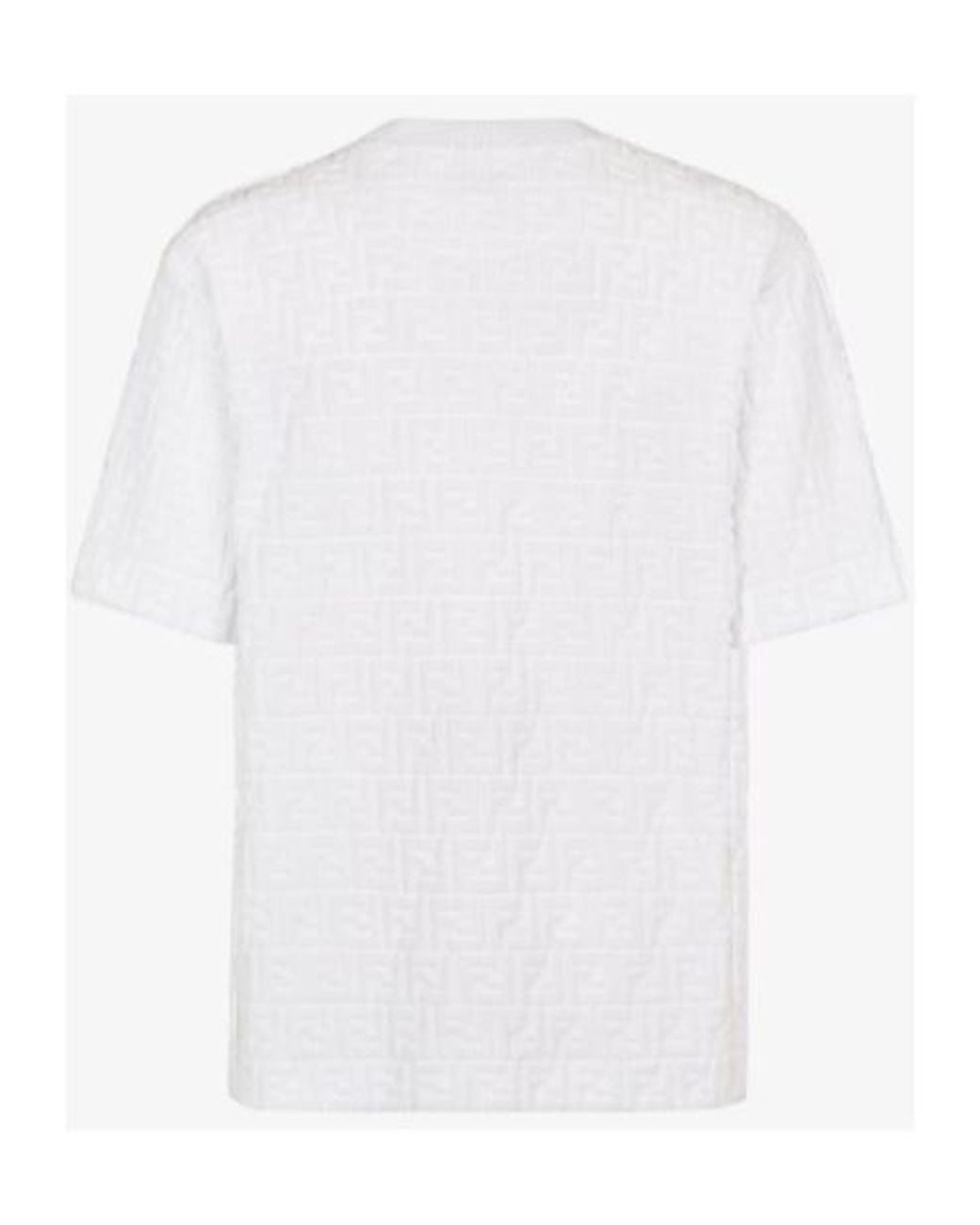 Fendi White Ff Terry Crewneck T-Shirt for men