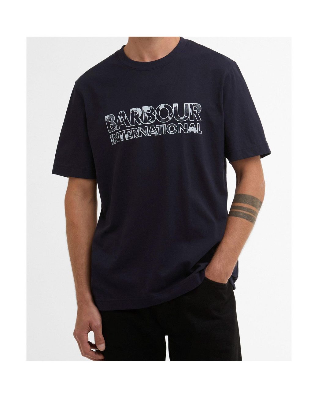 Barbour Blue Printed T-Shirt for men