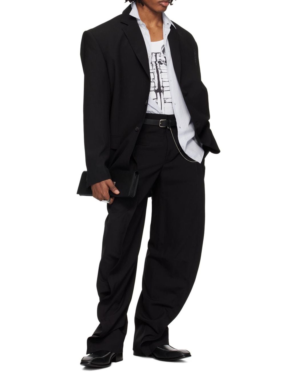 Y. Project Black Pinched Front Dropd Shoulder Blazer for men