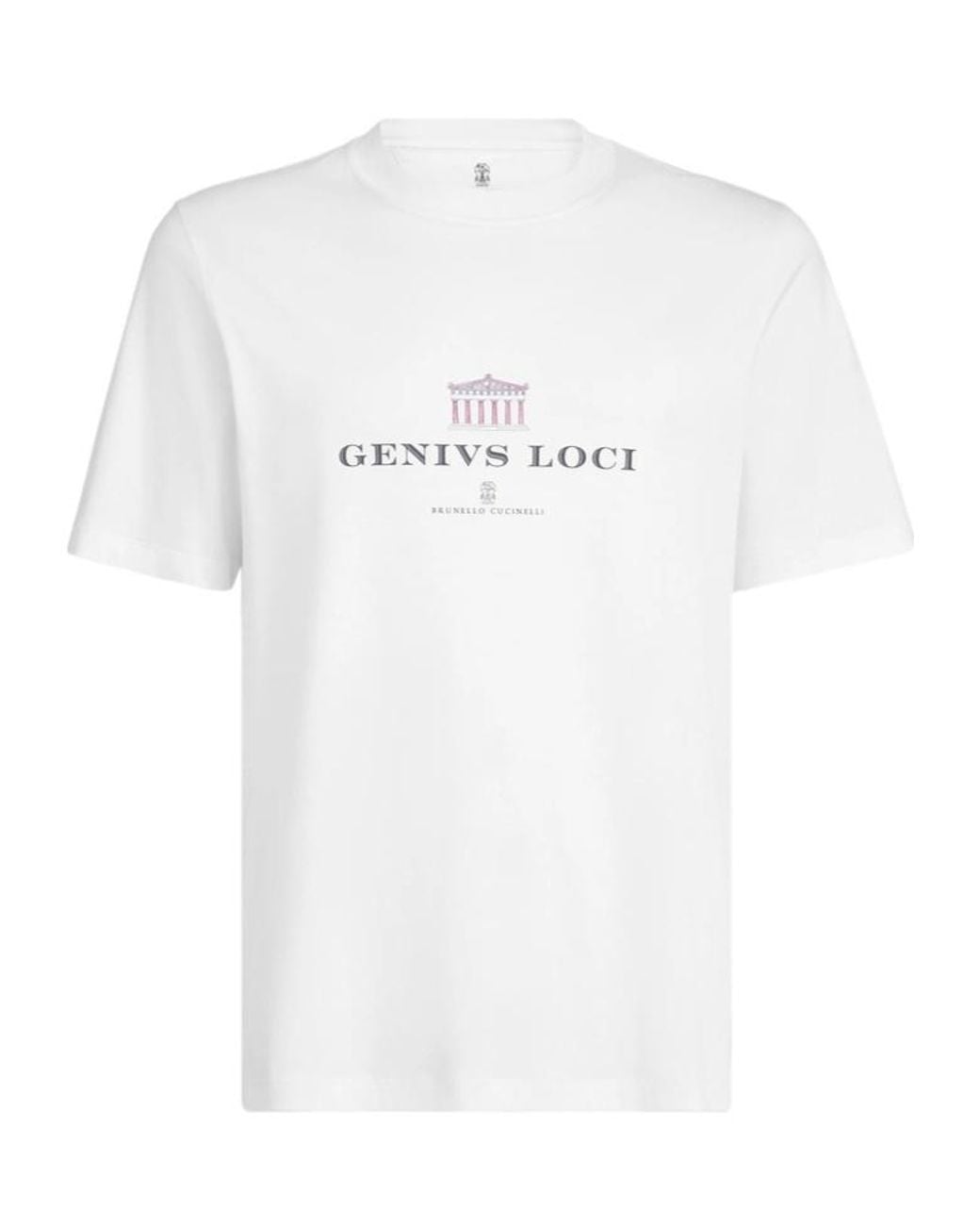 Brunello Cucinelli White Short-Sleeved Crewneck T-Shirt for men