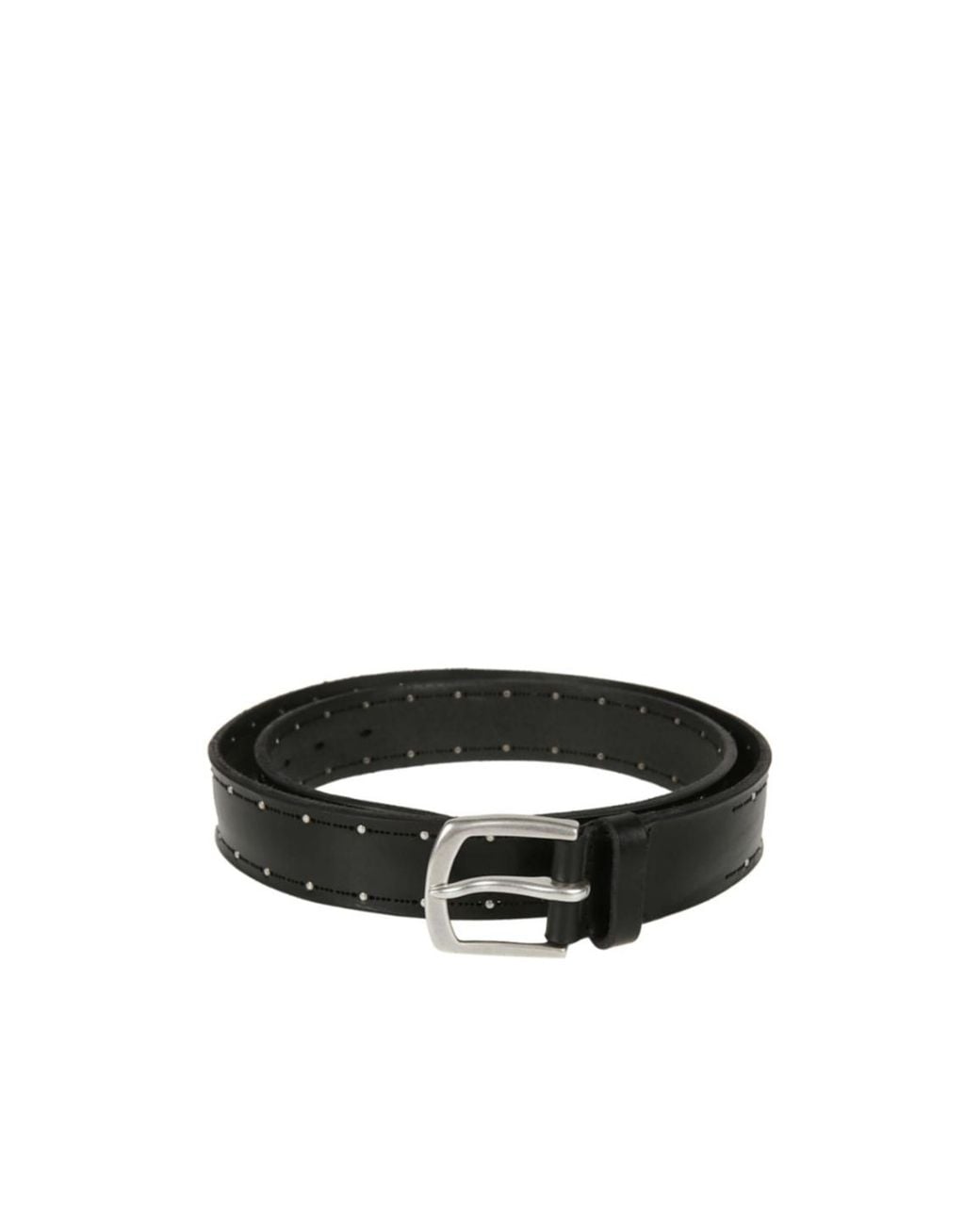 Orciani Black Studded Leather Belt for men