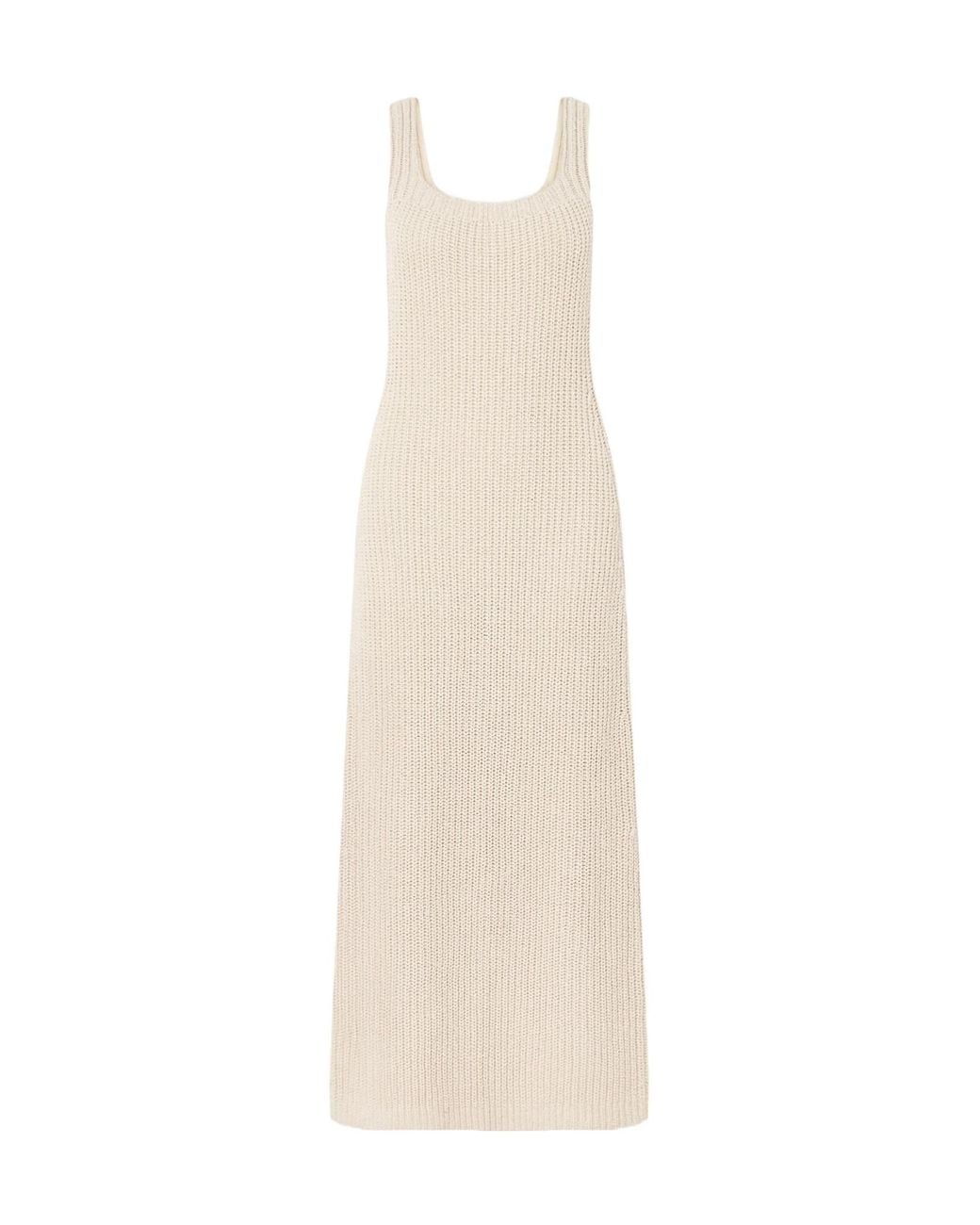 Khaite White Lex Crocheted Silk And Cotton-Blend Midi Dress