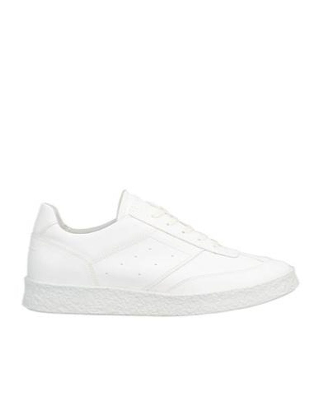 MM6 by Maison Margiela White Simple Low-Top Leather Shoes
