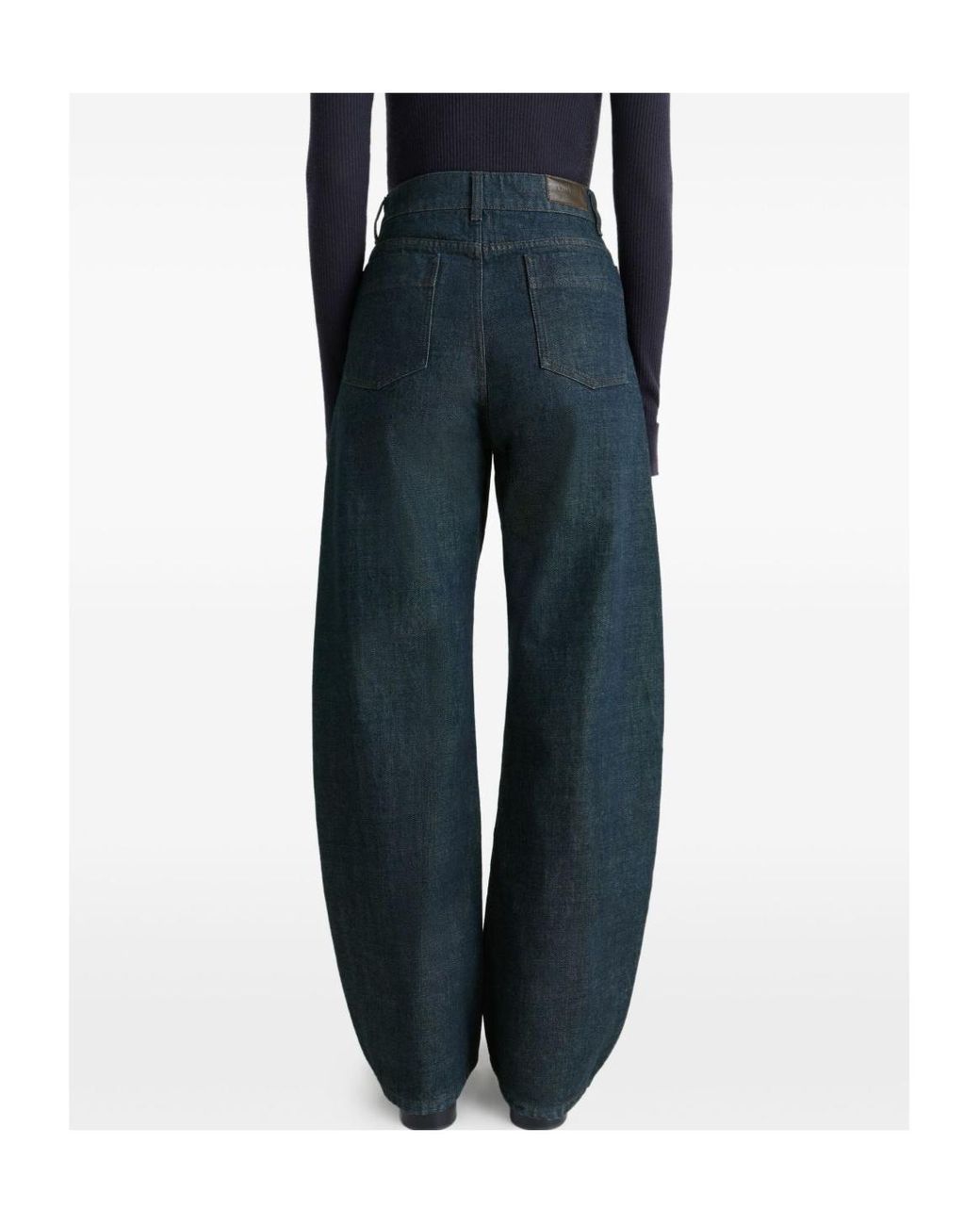 Lemaire Blue High Waisted Curved Pants